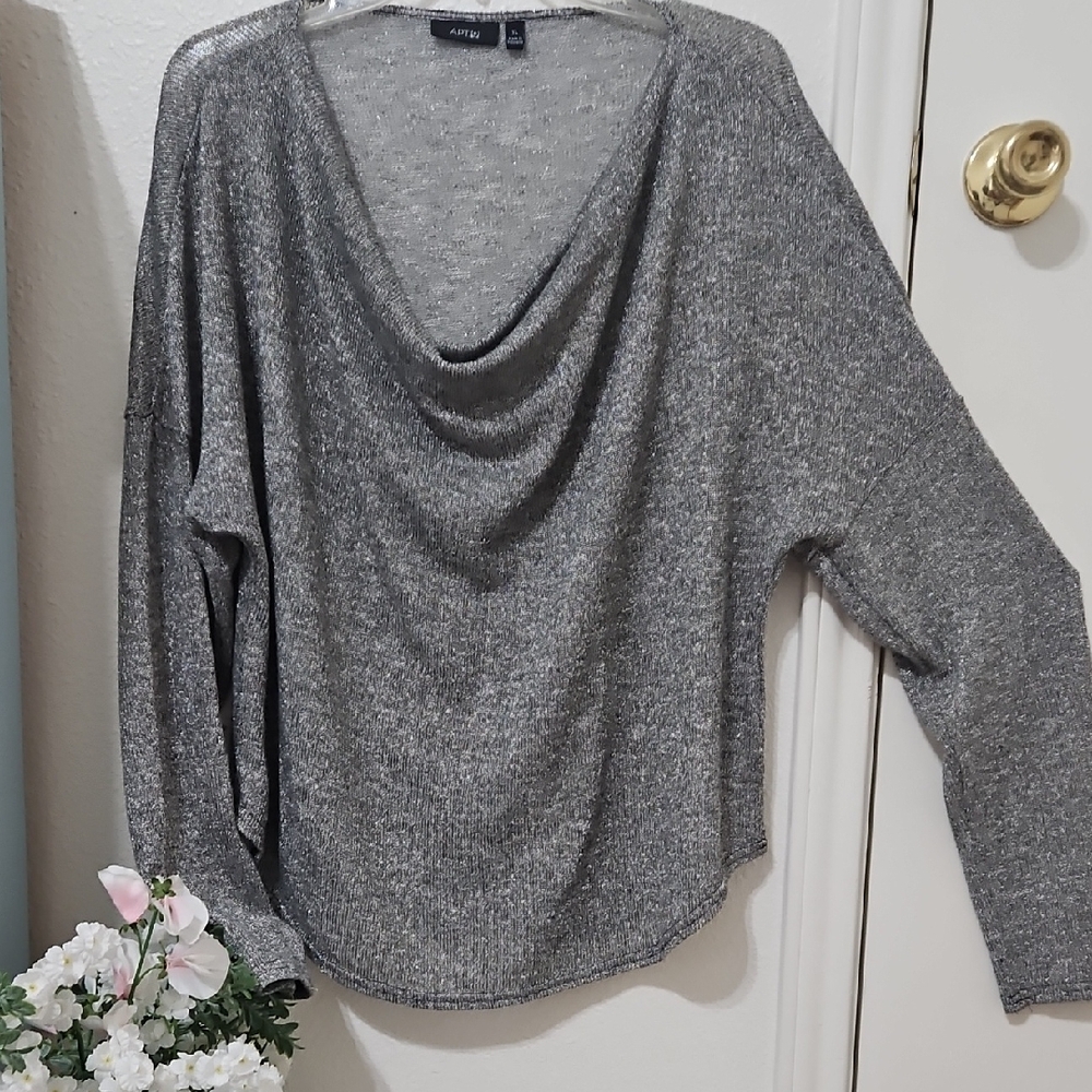 Apt. 9 Gray Cowl Neck Sweater